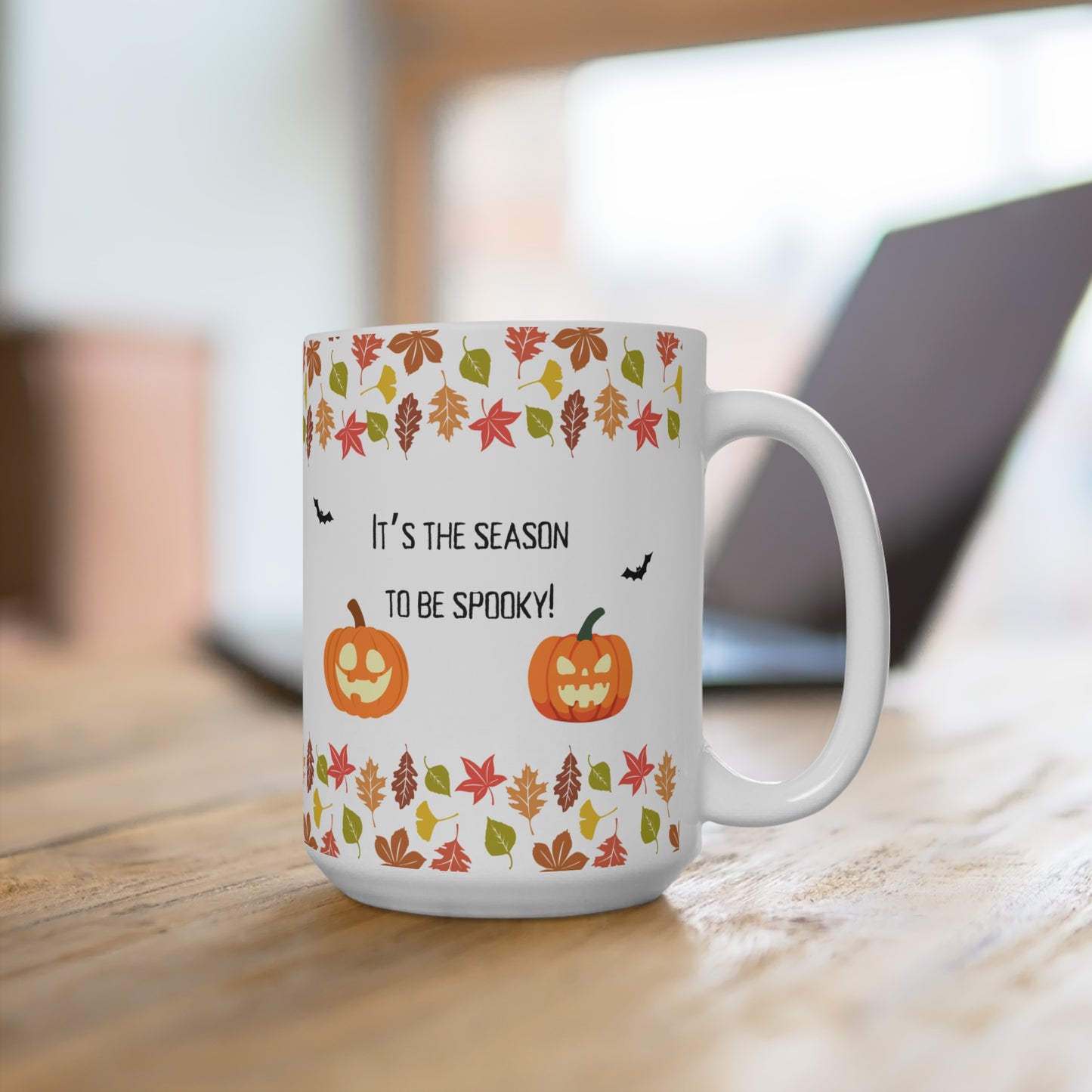 Fall-Themed Pumpkin Mug, Its the Season to be Spooky Coffee Cup, Autumn Decor, Halloween Gift, Cozy Kitchenware, Hot Beverage Mug