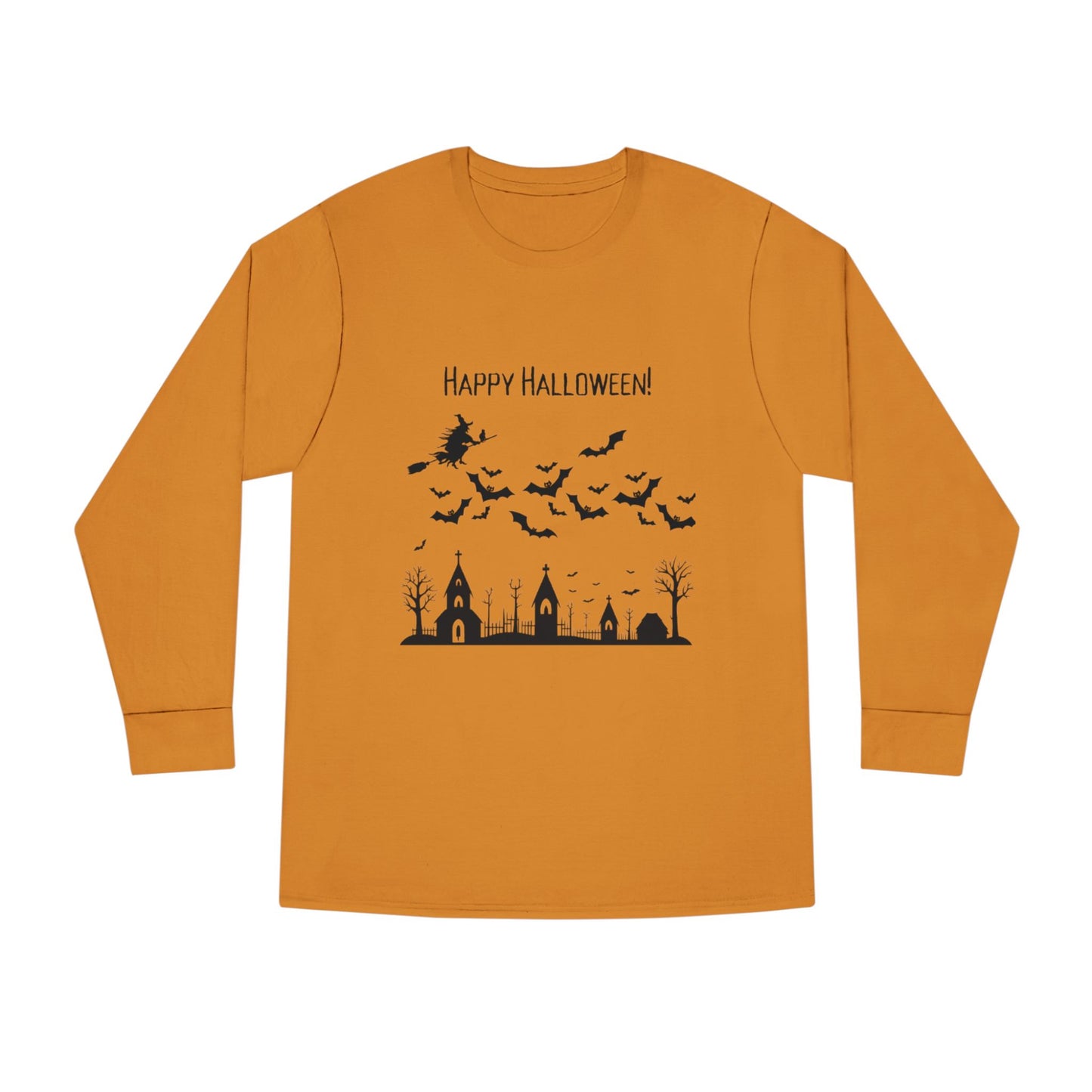 Halloween Long Sleeve Tee, Cozy Halloween Top, Spooky Seasonal Shirt, Perfect for Halloween Parties, Unisex Fan Apparel