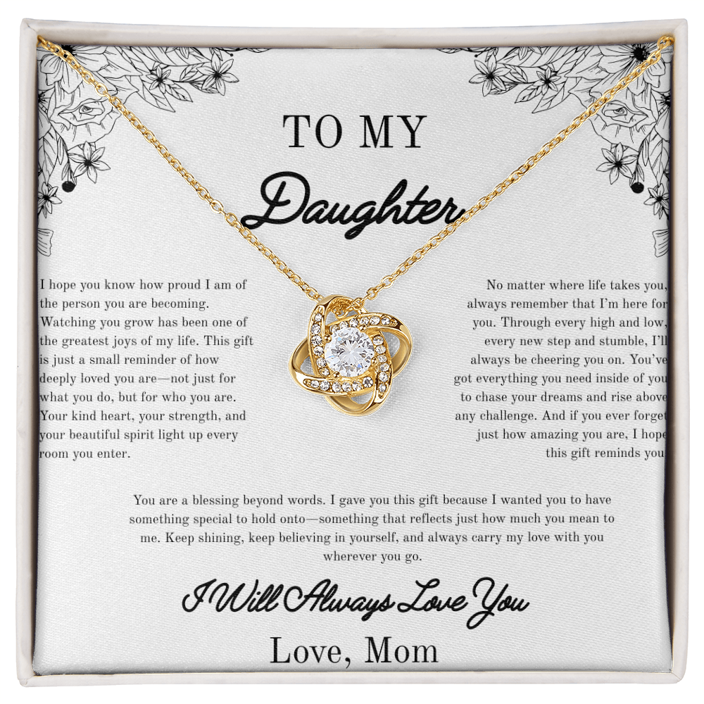 To my Daughter, Beautiful Necklace for Her, White/Yellow Gold Variants, From Family, Gifts for Her
