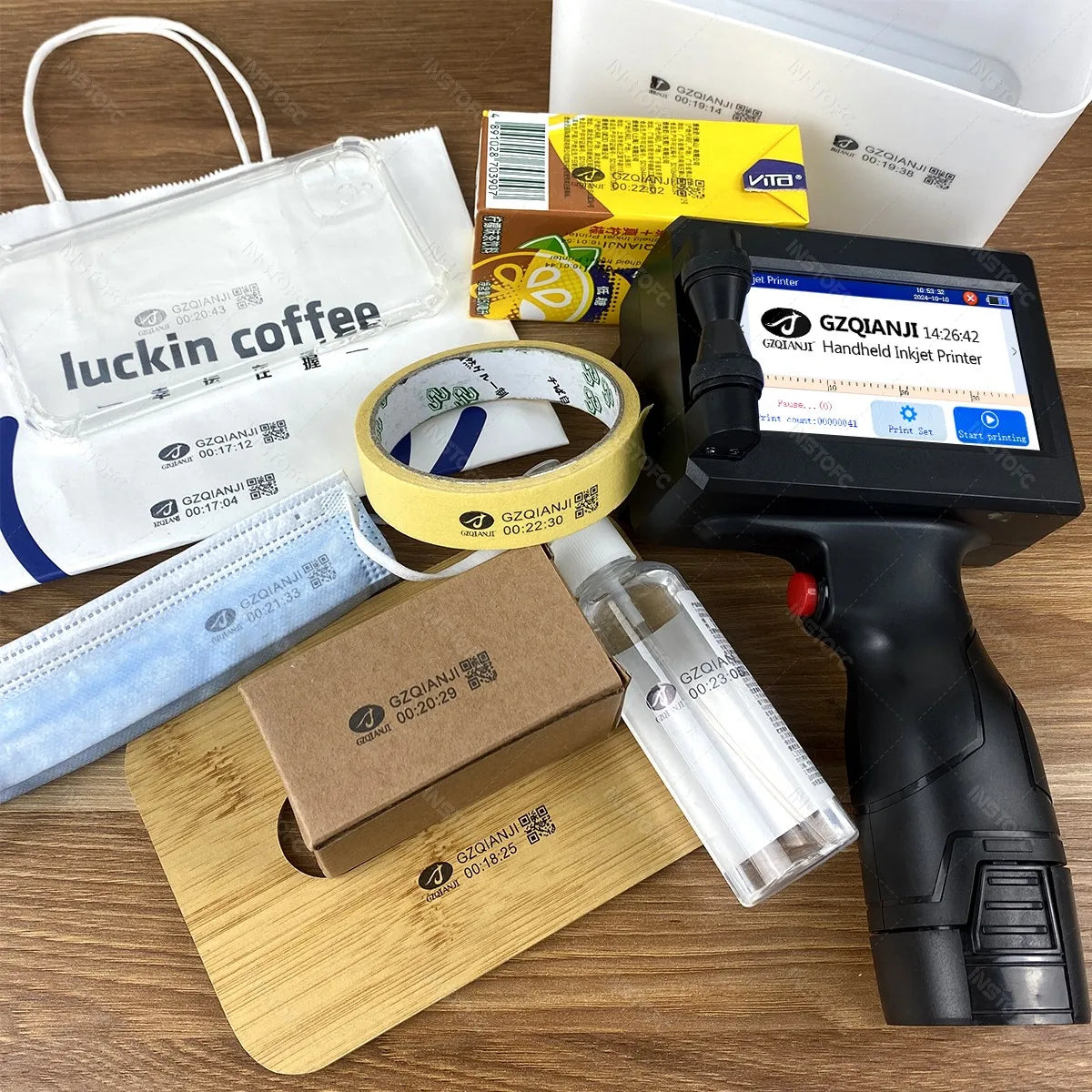 Handheld Inkjet Printer Portable Date Batch Number QR Code Packaging Bag Plastic Bottle Printing Machine 12.7mm Universal Type