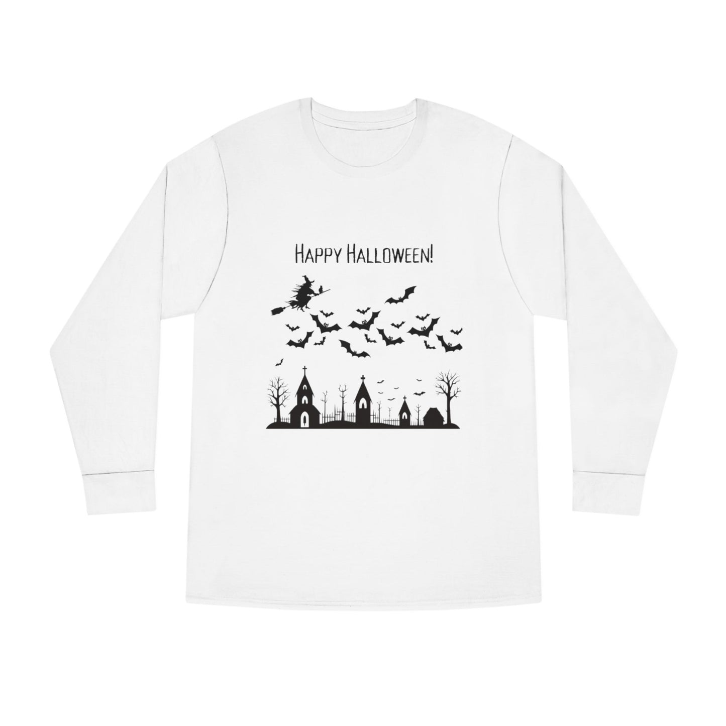 Halloween Long Sleeve Tee, Cozy Halloween Top, Spooky Seasonal Shirt, Perfect for Halloween Parties, Unisex Fan Apparel