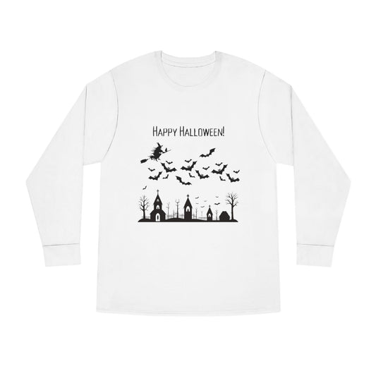 Halloween Long Sleeve Tee, Cozy Halloween Top, Spooky Seasonal Shirt, Perfect for Halloween Parties, Unisex Fan Apparel