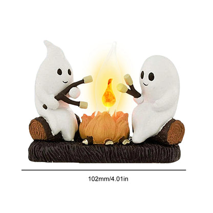 2024 New Fashionable Ghost Campfire Nightlight Ghost Campfire Flickering Plug In Night Light Halloween Ghost Pumpkin Night Light