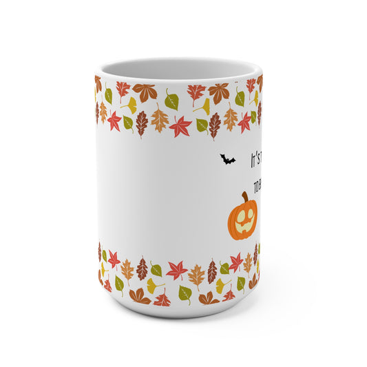 Fall-Themed Pumpkin Mug, Its the Season to be Spooky Coffee Cup, Autumn Decor, Halloween Gift, Cozy Kitchenware, Hot Beverage Mug