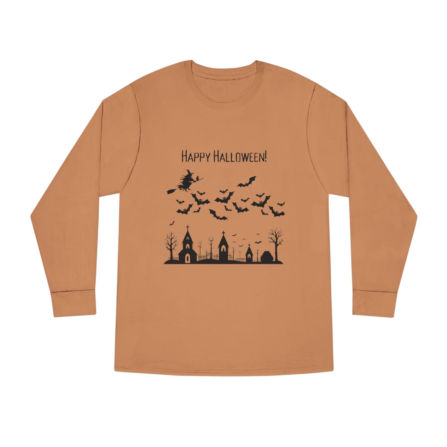 Halloween Long Sleeve Tee, Cozy Halloween Top, Spooky Seasonal Shirt, Perfect for Halloween Parties, Unisex Fan Apparel