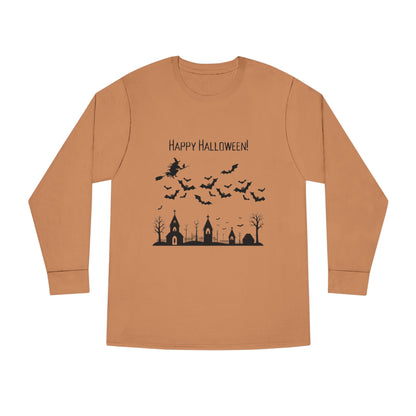 Halloween Long Sleeve Tee, Cozy Halloween Top, Spooky Seasonal Shirt, Perfect for Halloween Parties, Unisex Fan Apparel