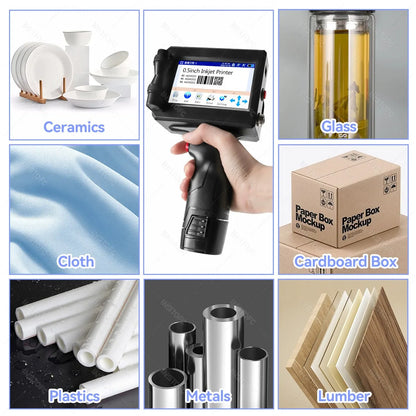 Handheld Inkjet Printer Portable Date Batch Number QR Code Packaging Bag Plastic Bottle Printing Machine 12.7mm Universal Type