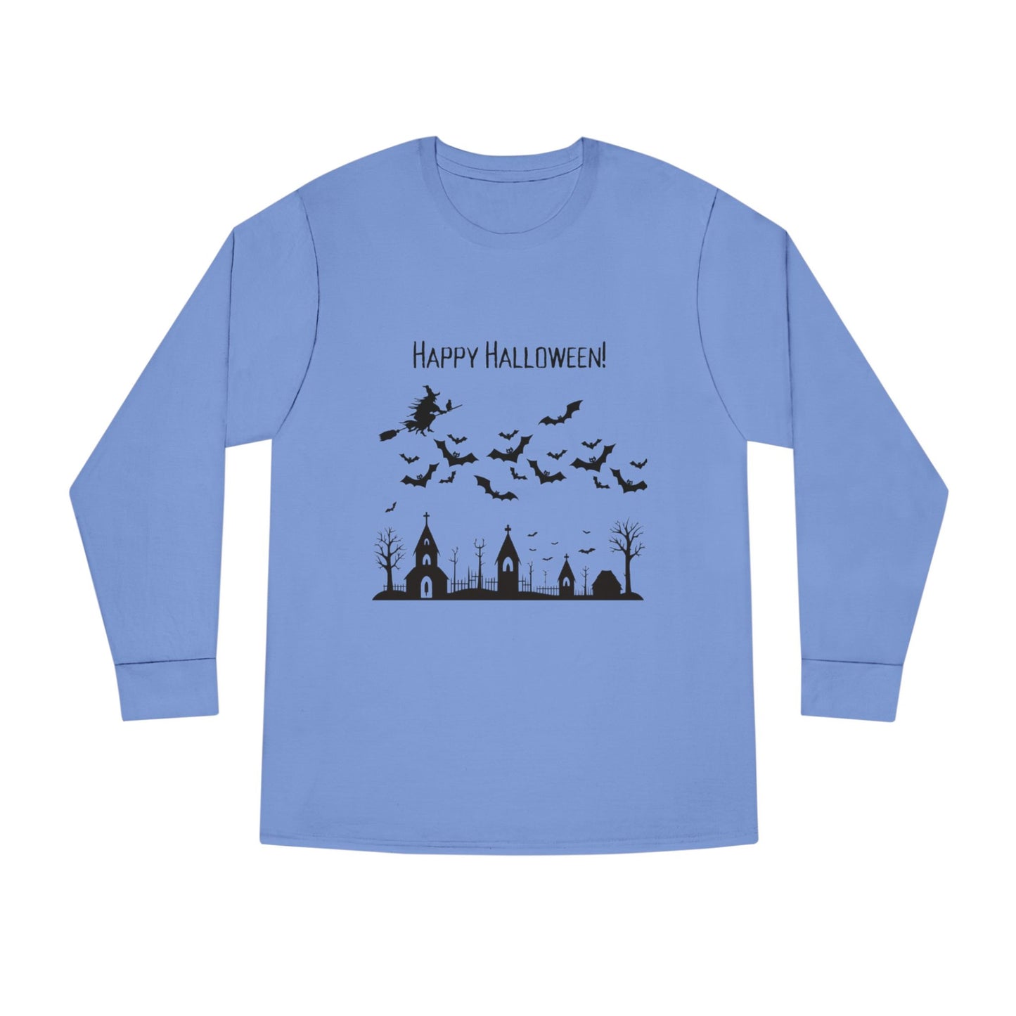 Halloween Long Sleeve Tee, Cozy Halloween Top, Spooky Seasonal Shirt, Perfect for Halloween Parties, Unisex Fan Apparel