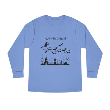 Halloween Long Sleeve Tee, Cozy Halloween Top, Spooky Seasonal Shirt, Perfect for Halloween Parties, Unisex Fan Apparel