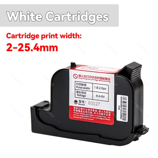 12.7-25.4mm ink Cartridges Black Color for Portable Mini Handheld Inkjet Text QR Barcode Batch Number Logo Date Label Printer