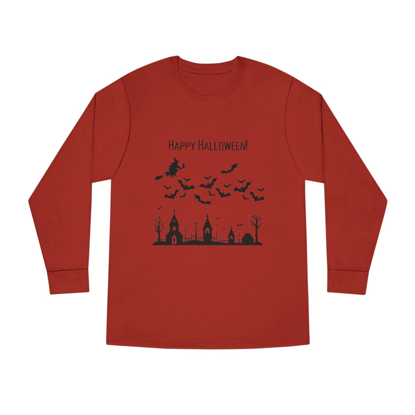 Halloween Long Sleeve Tee, Cozy Halloween Top, Spooky Seasonal Shirt, Perfect for Halloween Parties, Unisex Fan Apparel