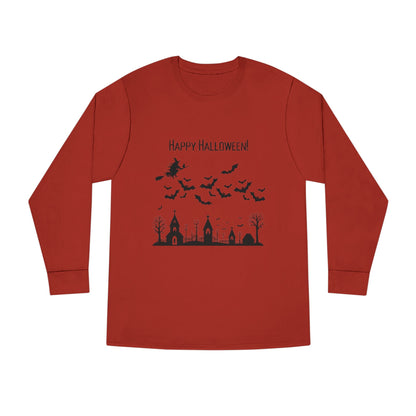 Halloween Long Sleeve Tee, Cozy Halloween Top, Spooky Seasonal Shirt, Perfect for Halloween Parties, Unisex Fan Apparel