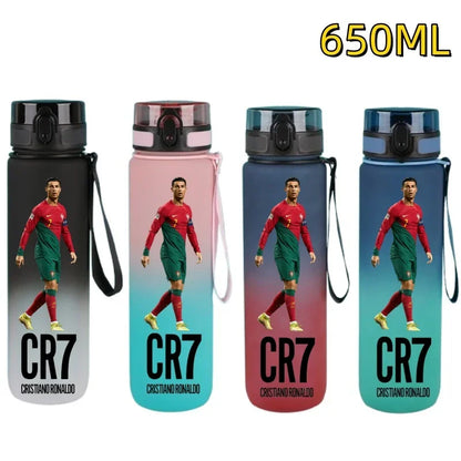 650ml Football Star Water Cup Ronaldo Portable Outdoor Large Capacity Sports Fitness Flip Cover Drinking Bottle Fans Gifts