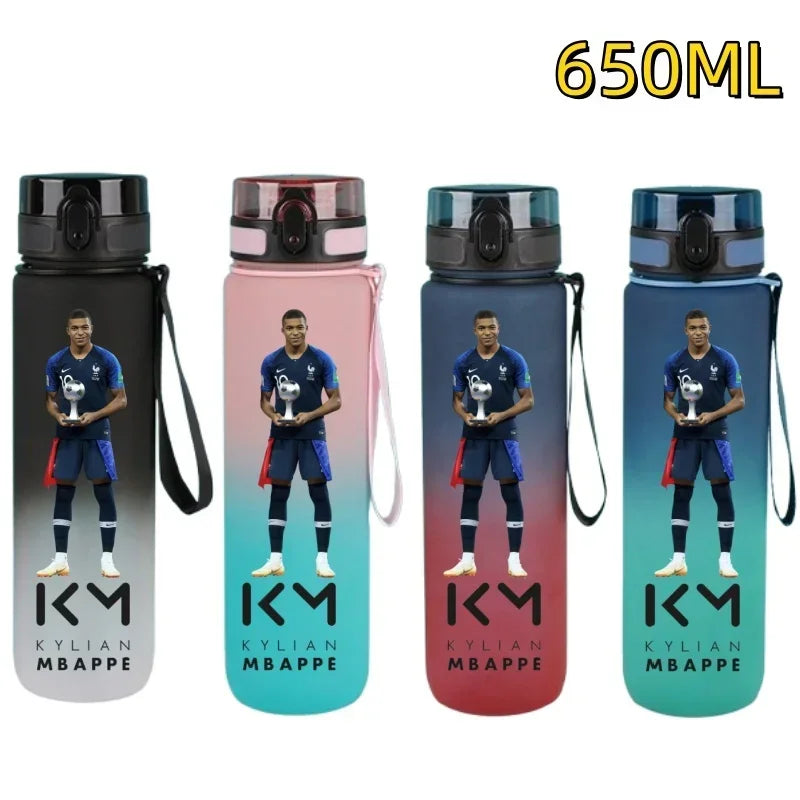 650ml Football Star Water Cup Ronaldo Portable Outdoor Large Capacity Sports Fitness Flip Cover Drinking Bottle Fans Gifts