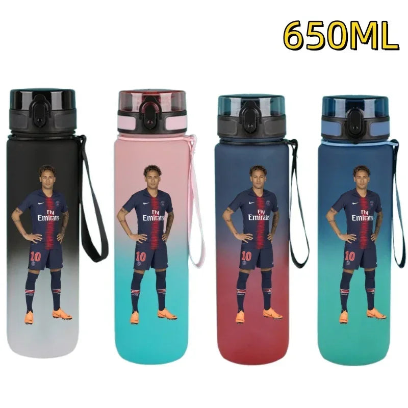 650ml Football Star Water Cup Ronaldo Portable Outdoor Large Capacity Sports Fitness Flip Cover Drinking Bottle Fans Gifts