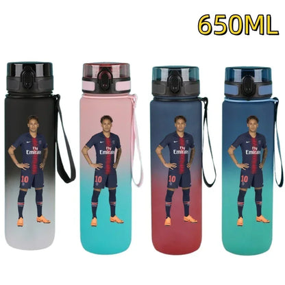 650ml Football Star Water Cup Ronaldo Portable Outdoor Large Capacity Sports Fitness Flip Cover Drinking Bottle Fans Gifts