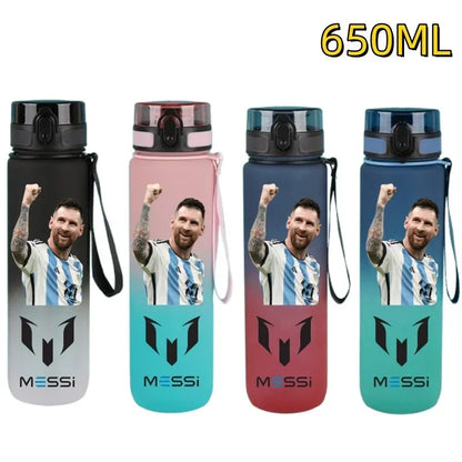 650ml Football Star Water Cup Ronaldo Portable Outdoor Large Capacity Sports Fitness Flip Cover Drinking Bottle Fans Gifts