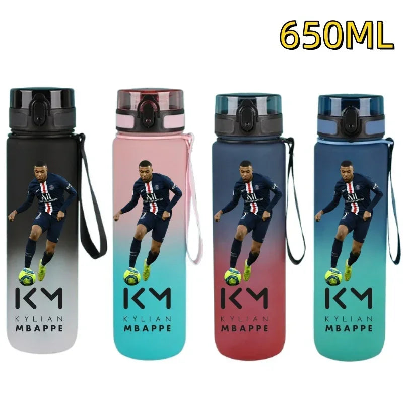 650ml Football Star Water Cup Ronaldo Portable Outdoor Large Capacity Sports Fitness Flip Cover Drinking Bottle Fans Gifts