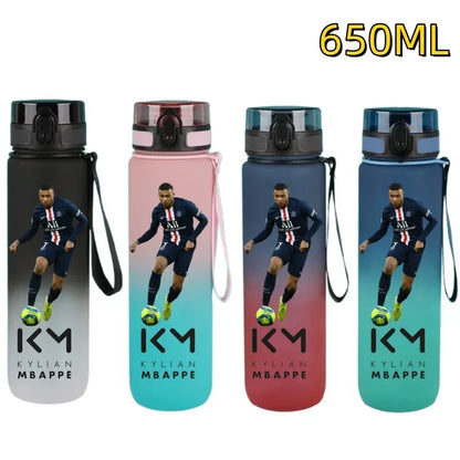 650ml Football Star Water Cup Ronaldo Portable Outdoor Large Capacity Sports Fitness Flip Cover Drinking Bottle Fans Gifts