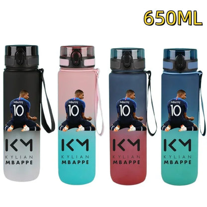 650ml Football Star Water Cup Ronaldo Portable Outdoor Large Capacity Sports Fitness Flip Cover Drinking Bottle Fans Gifts