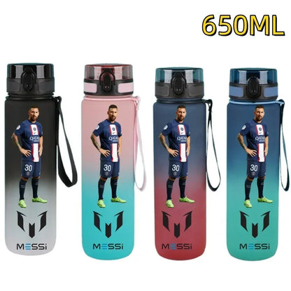 650ml Football Star Water Cup Ronaldo Portable Outdoor Large Capacity Sports Fitness Flip Cover Drinking Bottle Fans Gifts