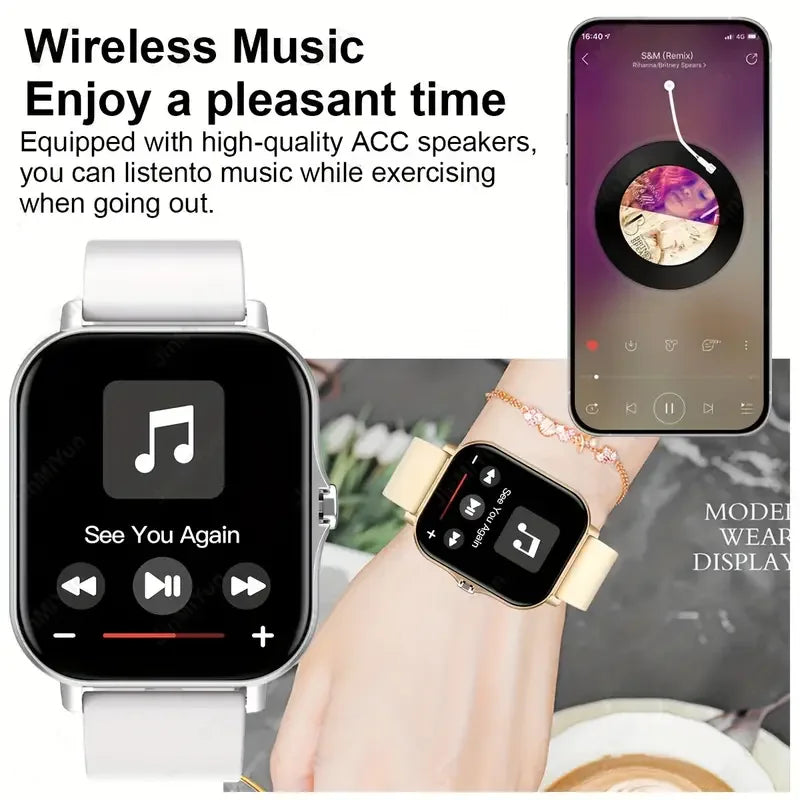 New Smart Watch Bluetooth Talking Blood Oxygen/Blood Pressure Monitor Smart Watch for Women Men Holiday Gift