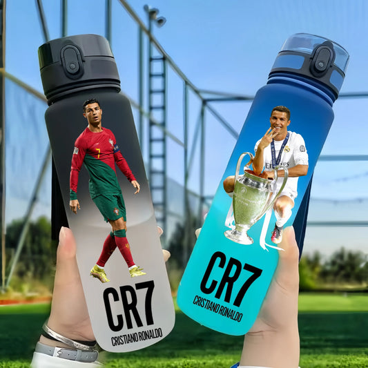 650ml Football Star Water Cup Ronaldo Portable Outdoor Large Capacity Sports Fitness Flip Cover Drinking Bottle Fans Gifts