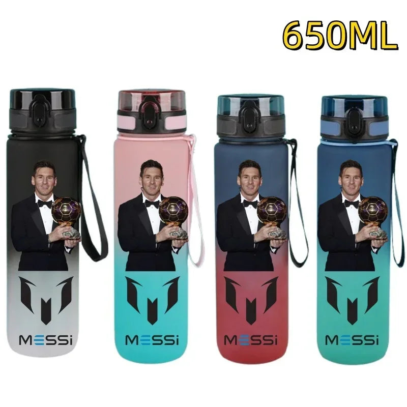 650ml Football Star Water Cup Ronaldo Portable Outdoor Large Capacity Sports Fitness Flip Cover Drinking Bottle Fans Gifts