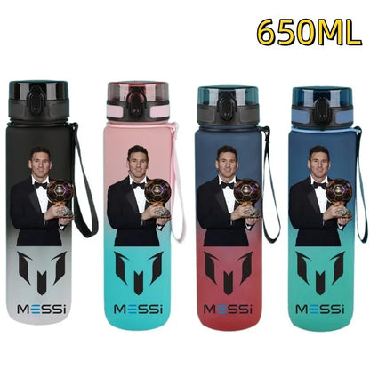 650ml Football Star Water Cup Ronaldo Portable Outdoor Large Capacity Sports Fitness Flip Cover Drinking Bottle Fans Gifts