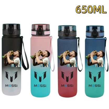 650ml Football Star Water Cup Ronaldo Portable Outdoor Large Capacity Sports Fitness Flip Cover Drinking Bottle Fans Gifts