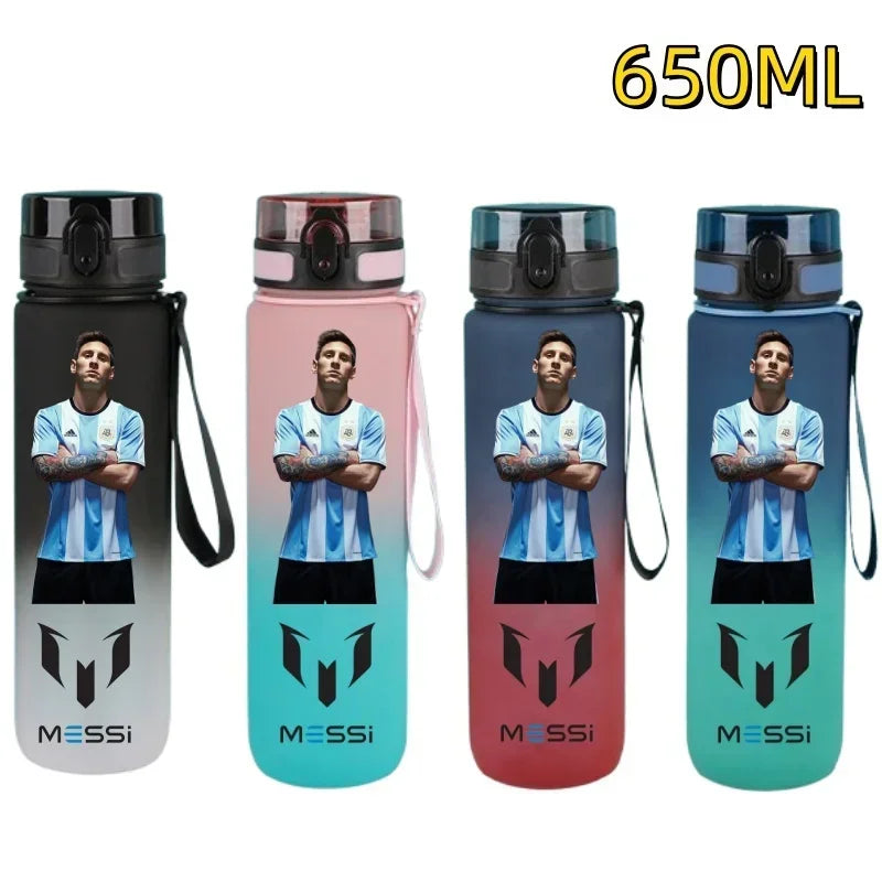 650ml Football Star Water Cup Ronaldo Portable Outdoor Large Capacity Sports Fitness Flip Cover Drinking Bottle Fans Gifts