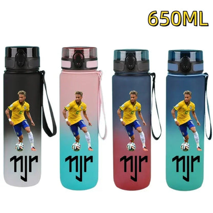 650ml Football Star Water Cup Ronaldo Portable Outdoor Large Capacity Sports Fitness Flip Cover Drinking Bottle Fans Gifts