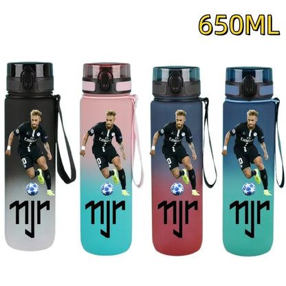 650ml Football Star Water Cup Ronaldo Portable Outdoor Large Capacity Sports Fitness Flip Cover Drinking Bottle Fans Gifts