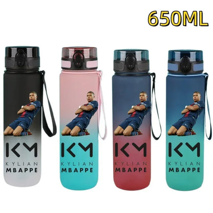 650ml Football Star Water Cup Ronaldo Portable Outdoor Large Capacity Sports Fitness Flip Cover Drinking Bottle Fans Gifts