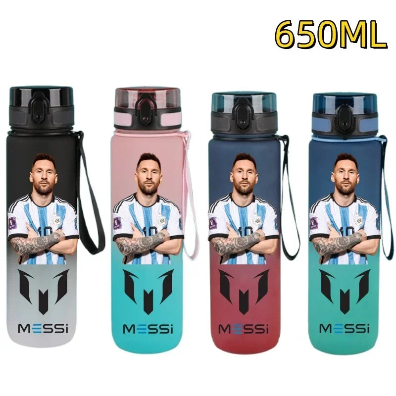 650ml Football Star Water Cup Ronaldo Portable Outdoor Large Capacity Sports Fitness Flip Cover Drinking Bottle Fans Gifts