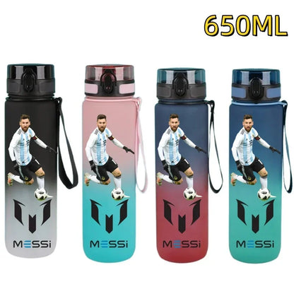 650ml Football Star Water Cup Ronaldo Portable Outdoor Large Capacity Sports Fitness Flip Cover Drinking Bottle Fans Gifts