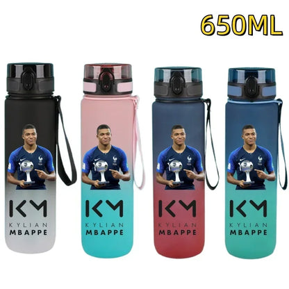 650ml Football Star Water Cup Ronaldo Portable Outdoor Large Capacity Sports Fitness Flip Cover Drinking Bottle Fans Gifts