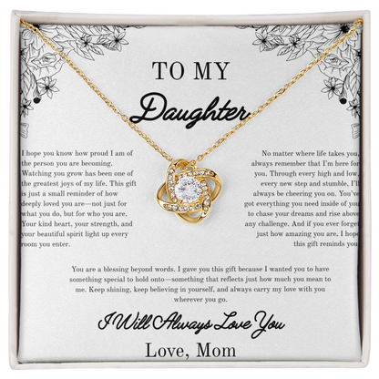 To my Daughter, Beautiful Necklace for Her, White/Yellow Gold Variants, From Family, Gifts for Her