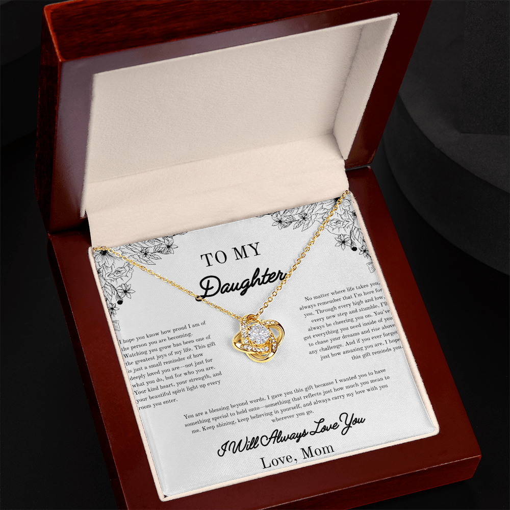 To my Daughter, Beautiful Necklace for Her, White/Yellow Gold Variants, From Family, Gifts for Her