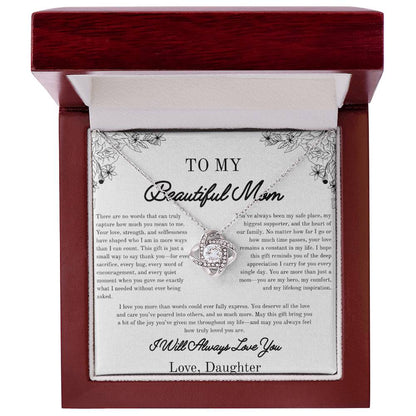 To my beautiful Mom, Gifts for Her, Beautiful Necklace, From Daughter, White/Yellow Gold Variants