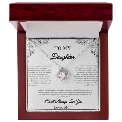 To my Daughter, Beautiful Necklace for Her, White/Yellow Gold Variants, From Family, Gifts for Her