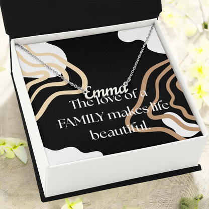 Family Gift Necklace, Customizable Necklace for Family