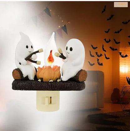 Ghost Campfire Flickering Nightlight Ghost Socket Night Light Ornament
