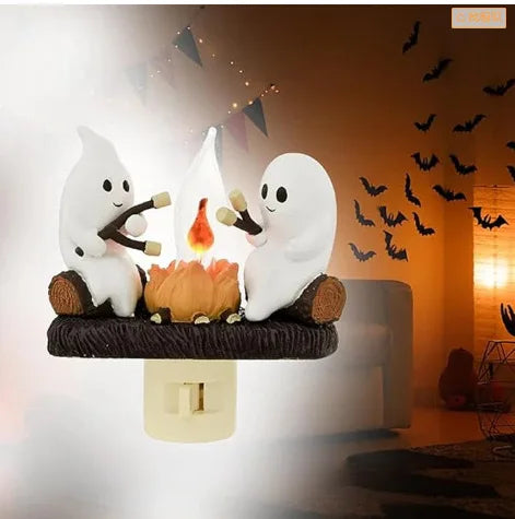 Ghost Campfire Flickering Nightlight Ghost Socket Night Light Ornament