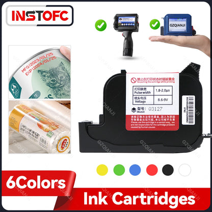 12.7-25.4mm ink Cartridges Black Color for Portable Mini Handheld Inkjet Text QR Barcode Batch Number Logo Date Label Printer